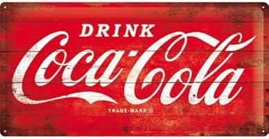 Nostalgic-Art 27005 Plaque r&eacute;tro en t&ocirc;le Motif Coca-Cola Rouge 25&nbsp;x&nbsp;50&nbsp;cm