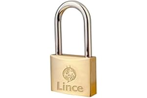 Lince 30140 Candado Tradicional | Acabado en latón | Doble cierre de seguridad | 40 mm