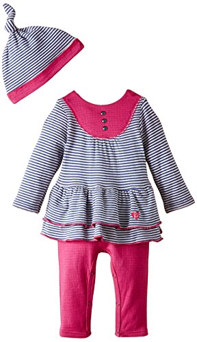 3 Pommes Baby-Girls 3G32010 My Little Color Box Striped Clothing Set, Blue (Indigo), 3-6 Months (Manufacturer Size:6 Months)