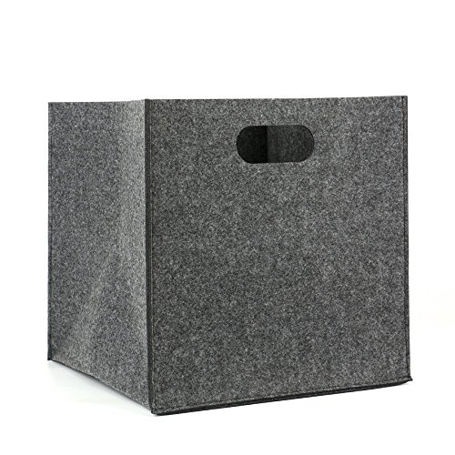 Fanaticism Filz-Aufbewahrungsbox Filz Korb Filztasche， grau, 32*32*32cm - 2