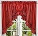 Ellis Curtain Stacey Tailored Tier Pair Curtains, 56" x 24", Red