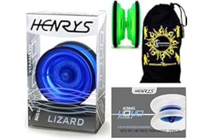 Flames 'N Games Henrys LIZARD Pro Yo-Yos, Beginners YoYo's With Yo Yo String, Book Of Tricks & Travel Bag! (Blue)