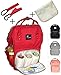 Produktbild Wickeltasche Wickel-Rucksack Rot mit Wickelunterlage & 2x Haken :: Imprägniert & extrem Robust mit Doppel-Nähten :: Lässig für Kinderwagen und Zwillinge