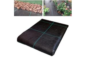 Seinec Malla Antihierbas Negro 10m² (2 x 5m) - Resistente a Roturas y Estabilizada contra UV, Permeable, Control Maleza, Jardín, Huertos Ecológicos, Ocultación