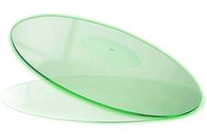 Mobile Pro Shop Plattenspieler-Acryl-Slipmat für Vinyl-LP-Schallplattenspieler, 2,7 mm dick, bietet engere Bässe und verbessert die Klangqualität, 30,5 cm Plattenmatte (grün_beleuchtet)