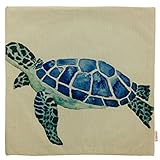 Luxbon Ozean Meer Kissenbezug Lendenkissen Wurfkissenbezug Pillowcase Cafe Haus Zimmer Auto Dekokissen 45 x 45 cm Schildkröte Blau - 2