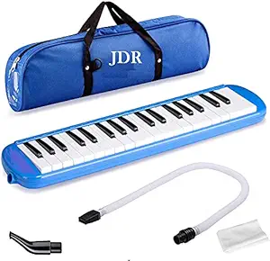 Technobuyers 37 Keys Melodica for Beginner ,Tubes Mouthpiece Air Piano Keyboard Musical Instrument with Carrying Bag Light Blue)