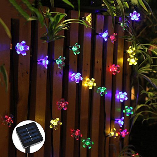 YOEEKU LED Blumen Solar Lichterkette 5 Meter 50er, Wasserdicht, Außenlichterkette, Weihnachtsbeleuchtung, 8 Modes Solar Blüten Leuchtkette für Garten, Hochzeit, Party usw (Mehrfarben) - 4