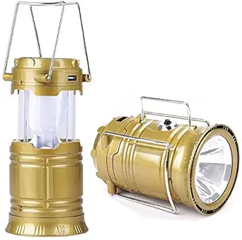 Bazinga 6 Plus 1 LED Solar Emergency Light Lantern, USB Mobile Charging 2 Power Source, Lithium Battery (Color Will Be As Per Stock)