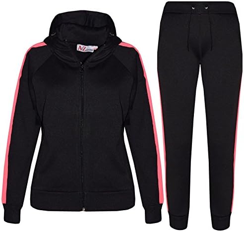 A2Z 4 KidsGirls Boys Tracksuit Plain Zipped Hooded Sweatshirt Top Bottoms Gym Jogging Suit Workout Running Joggers Activewear Sportswear Loungewear Outfit Set Age 5-13 Years