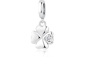 MariaFonte Breloque Charm New 2025 Trèfle Quatre Feuilles Pendentif Original Charming Bead Argent 925 Coeur Maman Compatible Rose Porte-bonheur Famille Noël Femme Bracelet Set Bracelet Infini