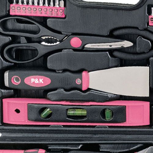 135 Teilig Werkzeugset Werkzeugkoffer Werkzeugkasten Pink Rosa - 3