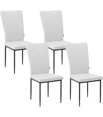 Juskys Sedia Swing A Sbalzo Vegas Set Di 4 - Sedia Da Pranzo Con Struttura In Metallo E Rivestimento In Ecopelle - Sedia Da Cucina Moderna Colore Grigio - Foto 6