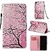 Produktbild WaackGG für iPhone XR Hülle Leder Flip Case 3D Gemalt Tasche Wallet Handyhülle Leder Bookstyle Brieftasche Schutzhülle Handytasche Magnetisch Kartenfach Ständer Etui Pflaumenbaum