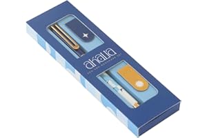 ‎KOKONOTE Kokonote Kugelschreiber Set Stift Akalia Schwarzere Stift - Schwarz Kugelschreiber Box mit 2 Lesezeichen Magnetisch und 1 Kugelschreiber Schwarz