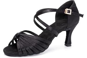 RUYBOZRY Donna Raso Scarpe da Ballo Latino Salsa Standard Ballroom Sala da Ballo Scarpe,1219ZS-Nero-7,EU40