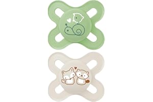 MAM | Sucette Original Naissance 0-2 mois (2 pièces) coloris aléatoire – Petite tétine pour nouveau-né ultra compacte et légère – Tétine bébé en silicone symétrique et anatomique