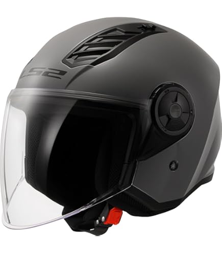 Casque Moto Jet LS2 Airflow II Brush Black H-V Yellow - Léger & Ventilé - Taille XL