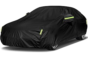 Sailnovo Funda para Coche Hatchback 7 Capas Resistente Cubierta Exterior Completa para Coche, Protección Solar y contra la Nieve al Aire Libre con Cremallera para BMW, Ajuste Universal (hasta 450 cm)