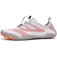 Gaodpz Elastic Quick Dry Aqua Shoes Plus Size Nonslip Sneakers Women Men Water Shoes Breathable Footwear Light Surfing Beach Sneakers (Color : B white, Size : 6.5)
