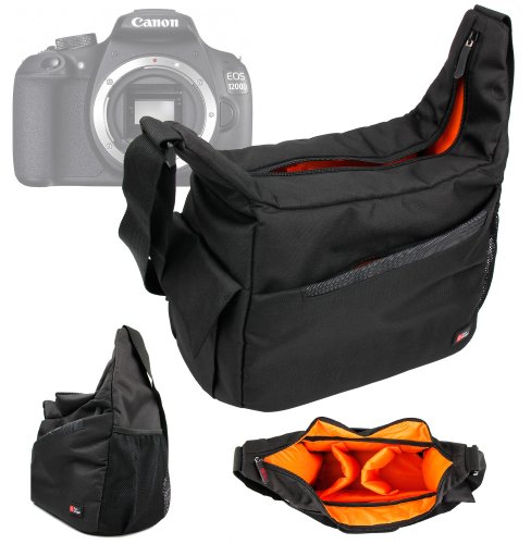 DURAGADGET Sac bandouli  re   sacoche de transport pour appareils photo Nikon Df  D610  D5300  D3300  Sony DSC-HX400   HX400V  a99   avec compartiments int  rieurs de rangement pour accessoires