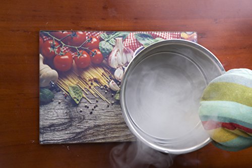 Schneidebrett aus Sekuritglas Tablett für die Küche, Tisch Dessertteller oder Käse hitzebeständig Multifunktions – 20 x 30 cm, Jardin, 200 x 300 x 4 mm - 9