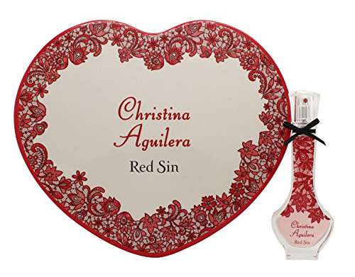Christina Aguilera Red Sin Gift Set contains Eau de Parfum Spray 30 ml and Tin Heart Box