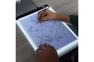 OHMG LED Leuchttisch A3 für 5D Diamond Painting Zubehör Einstellbare Helligkeit und Speicher-Touch-Taste Diamant Painting Lichtplatten 5mm Ultradünne Zeichenbrett Led Licht Pad A3 mit USB-Kabel