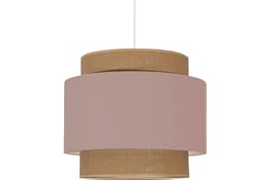 youngDECO® Lampe 2xE27 Bali, Boho, Diamètre 38 cm, Abat-jour en tissu (jute naturelle et coton), plafonnier pour chambre d'enfant, salon, chambre à coucher, cuisine, fabriqué dans l'UE