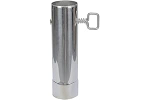 EASNEA Stainless Steel Stove Pipe with Damper Chimney Pipe Tent Pipe, Hot Tents Stove Straight Thickened Flue Extension Tube for Winter Heater (6 * 22cm)