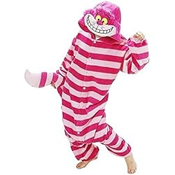 Minetom Animal Carnaval Disfraz Cosplay Pijamas Adultos Unisex Ropa De Noche S/M/L/XL Gato de cheshire L (170-180CM)