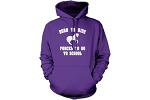 HOTSCAMP Horse Riding Hoodie Born to Ride Forced to Go to School Kid's and Teen's Unisex Hoodie - Horse Rider Jumper Show Pony Dressage Compete Stables Hoody