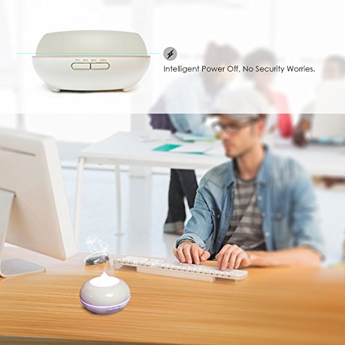 Aroma Diffuser, MaxTronic 300ML ätherisches Öl Diffusor Elektro Ultraschall Luftbefeuchter mit kühlem Nebel Aromatherapie mit 7 farbenwechselnde LED Licht, automatisch Zeitgeber und Wasserlos automatische Abschaltung Luftreiniger für Heim, Schlafzimmer, Babyzimmer, Spa, Yoga, Büro - 3