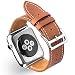 Produktbild OVEA Uhrenarmband Für Apple Watch Series 4/3/2/1 Premium Echtes Lederband Mit Rostfreier Stahl Schnalle Für Iwatch 38Mm/40Mm/42Mm/44M,Brown,38Mm