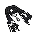 Produktbild lureme® Jahrgang böhmischen Stil einfarbig mit Glasstein Quasten Schal Halskette (01003057-3) (schwarz / Anti-silber)