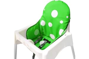 ZARPMA Cuscino Seggiolone coprisedili per Ikea Antilop,Lavabile per Bambini Pieghevole Ikea Childs Sedia coprisedili Ricoperto-Non Include Di Seggiolone E Cintura Di Sicurezza (Verde)