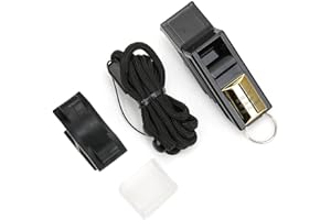 MAGT Sifflet arbitre football - Arbitre Sifflet - Sport Sifflet d'urgence Sifflet avec Longes for Un entraînement Sportif Basket-Ball Football (Couleur : Black+Gold)