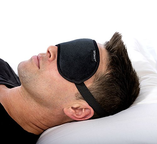 Soft SnooZ'zzz® Deluxe - Greater Eye Coverage, Cushion Soft, Super Comfy, Excellent Light Block. UNISEX Eye Mask. Protective Carry Pouch Included with Sleeping Mask.
