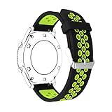 YuStar Armbanduhr Band, 22 mm Soft Silikon Ersatz Uhrenarmband Armband für amazfit, Samsung Gear S3 Cassic/Frontier, Moto 360 2 nd Gen 46 mm, Garmin vivomove/Fenix Chronos Smart Watch M Schwarz/Grün