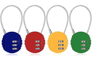 Kamiya Cadenas Code 4 couleurs, Serrure à combinaison, Cadenas à combinaison 3 chiffres, Serrure à combinaison pour valises, armoires, sans clé, réarmable