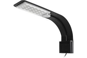 CJBIN Ultradünne Clip-on Aquariumlampe mit Weiß und Blaulicht, 10W LED Aquarienleuchte mit EU-Stecker, 24 LEDs Aquariumlicht für Fische Tank Beleuchtung