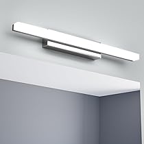 Applique Murale LED Salle De Bain 40 Cm - 6000K Blanc Froid, 10W, IP44, Acier Et Acrylique, Installation Facile
