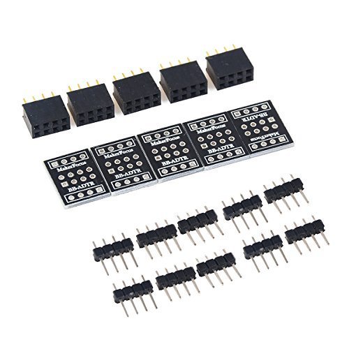 MakerHawk 5pcs nRF24L01+ and ESP8266 ESP-01 Breadboard Breakout Adapter Board Common to Both - 6