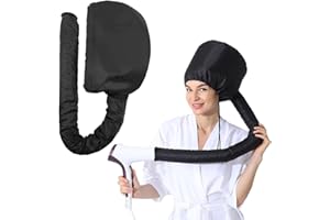 IKOPFLN 1 PCS Trockenhauben für Haare, Föhn Aufsatz Locken,Fönhaube Trockenhaube Schwebehaube für Locken, 2 In 1 Föhnhaube Diffuser Net Plopping Cap für Haar, Verstellbarem Kordelzug (Schwarz)