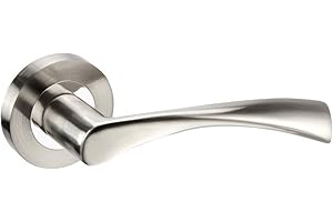 Golden Grace Astrid Dual Finish Chrome Door Handles On Rose -Polished Chrome/Satin Chrome