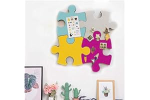MCLEULLA Cork Board Tiles, Felt Bulletin Board Wall Puzzle Shape Pin Board w/Self Adhesive to Keep Memories Photos Memos Display Board Pads Pictures Drawing Goals Notes Home School Wall Decoration