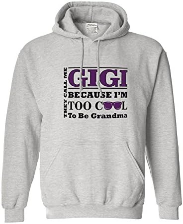 Day Gift For Gigi Too Cool To Be a Grandma Sunglasses Gift Men's Hoodie(Large,Light Grey)