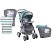 LORELLI BABY STROLLER FOXY+FOOTCOVER GREEN ELEPHANT buggy pushchair pram infant