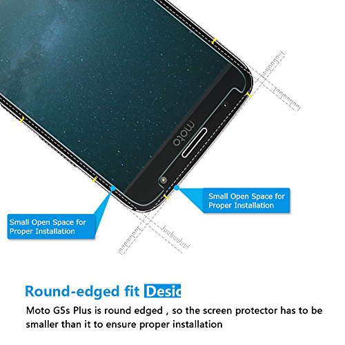 TONVER Moto G5s Plus Screen Protector, [2 Pack] Tempered Glass Screen Protector with Scratch Resistant Crystal Clear Easy Installation Bubble Free for Motorola Moto G5s Plus [5.5 Inch]