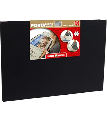 Haushalt International Table de 1 000 à 1 500 pièces de puzzle, 90 x 67 cm, planche à puzzle, avec 4 tiroirs, marron, taille XL